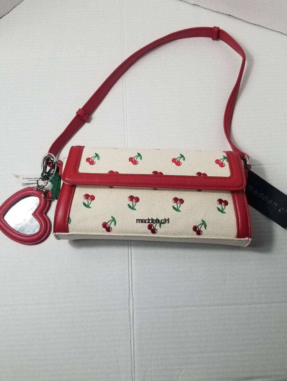 NWT MADDEN GIRL CHERRY SHOULDER BAG WITH CHARMS